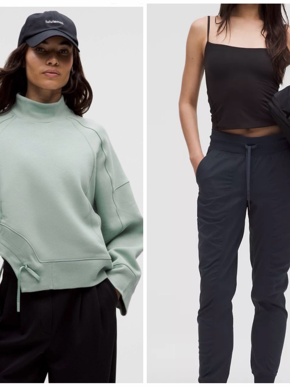 lululemon athletica Black Drawstring Track Joggers and sweatshirt combo ✨